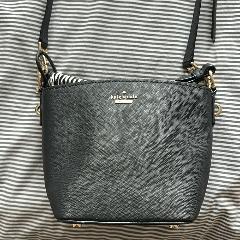 Kate Spade shoulder/cross-body bucket bag, drawstring closure